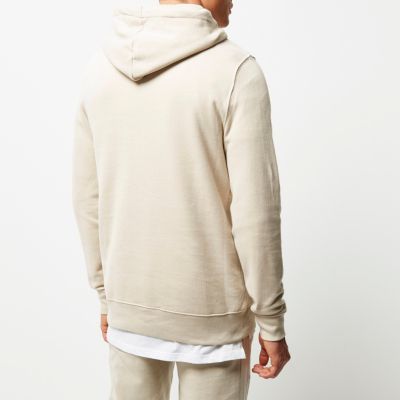 Stone cotton hoodie